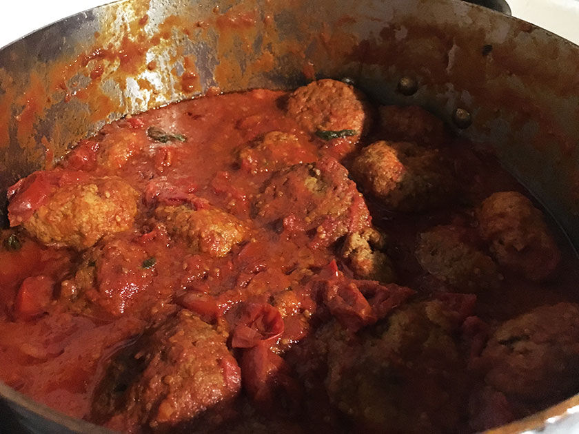 Polpette di pane in cottura Che profumo