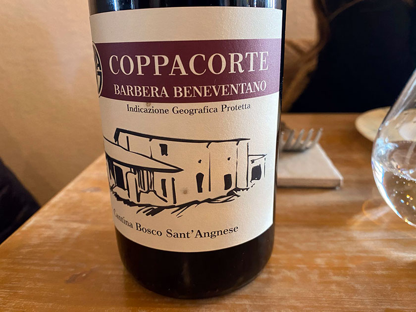 Coppacorta Barbera beneventano della Cantina Bosco SantAgnese