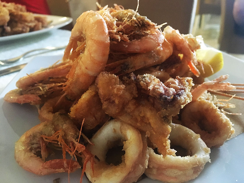 Frittura di gamberi e calamari