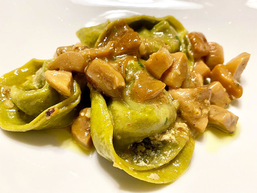 Tortelli verdi ai funghi porcini