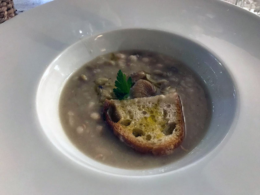 Zuppa di fagioli quarantini di Voluturara irpina e castagne