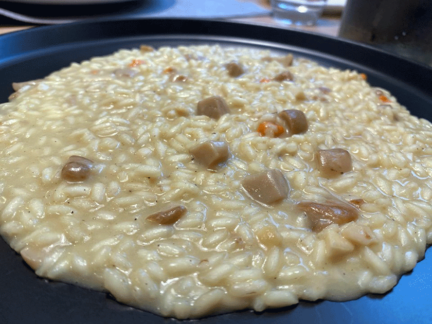 Risotto acquerello con porcini zafferano di Lacedonia e capesante