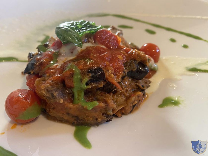 Parmigiana di melanzane scomposta