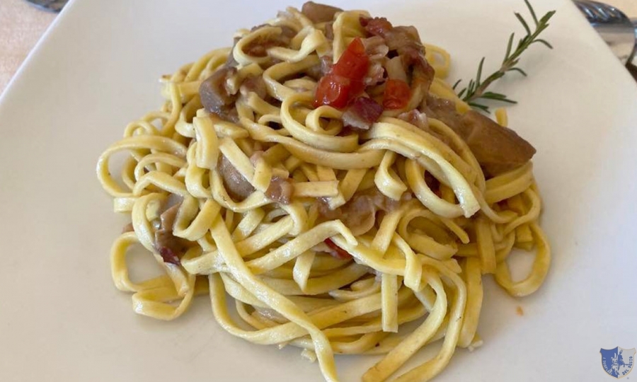 Ristorante Olmicello. Oratino - Fettuccine con porcini e guanciale