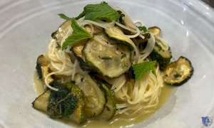 Anima Nuova Osteria. Nusco (Av) - Tagliolini con zucchine alla scapece, menta e polvere di porcini