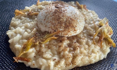 Zest. Caiazzo (Ce) - Risotto ai carciofi con fondo di ragù bianco e spuma di mozzarella