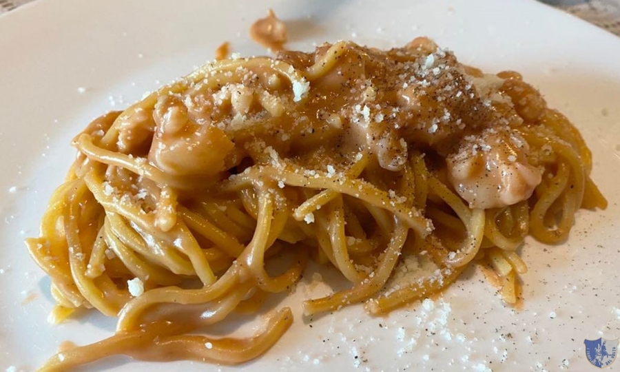 Boda De Ciondro. Pietrelcina - Tagliolini cacio e pepe e gambero-rosso