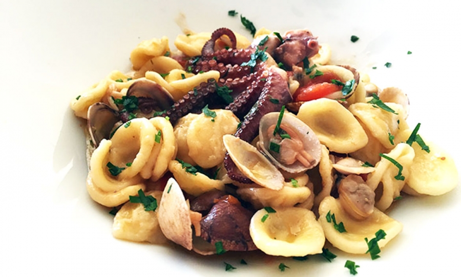 Orecchiette con vongole e moscardini