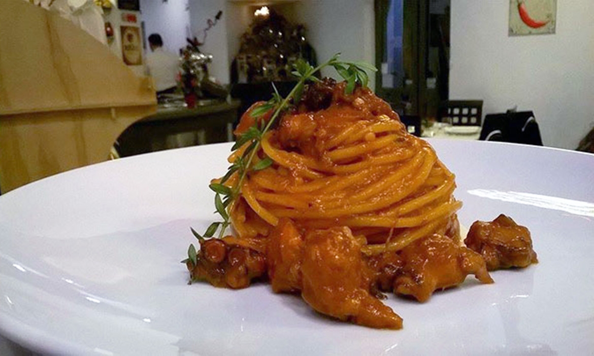 Spaghetti con soffritto di polpo